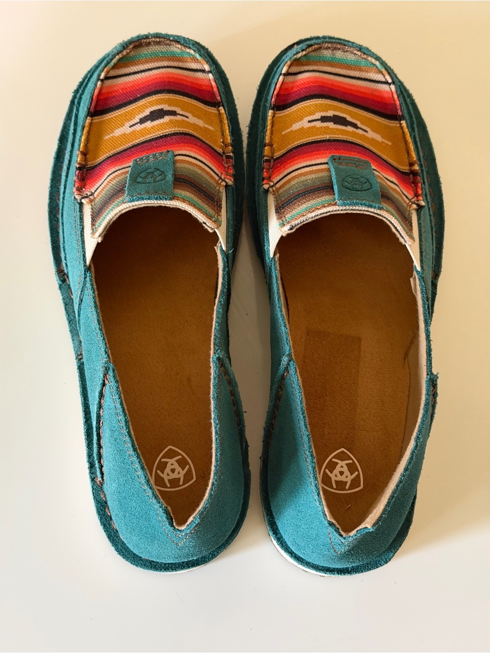 Ariat Cruiser Turquoise Suede Slip-On Flats - Picture 6 of 9